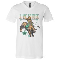 Pbr Professional Bull Riders Live To Ride Rodeo Pbr Logo V-Neck T-Shirt