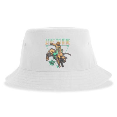 Pbr Professional Bull Riders Live To Ride Rodeo Pbr Logo Sustainable Bucket Hat
