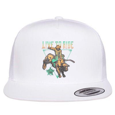 Pbr Professional Bull Riders Live To Ride Rodeo Pbr Logo Flatbill Hat