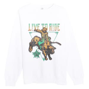 Pbr Professional Bull Riders Live To Ride Rodeo Pbr Logo Premium Crewneck Sweatshirt