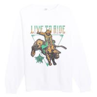 Pbr Professional Bull Riders Live To Ride Rodeo Pbr Logo Premium Crewneck Sweatshirt