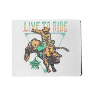 Pbr Professional Bull Riders Live To Ride Rodeo Pbr Logo Mousepad