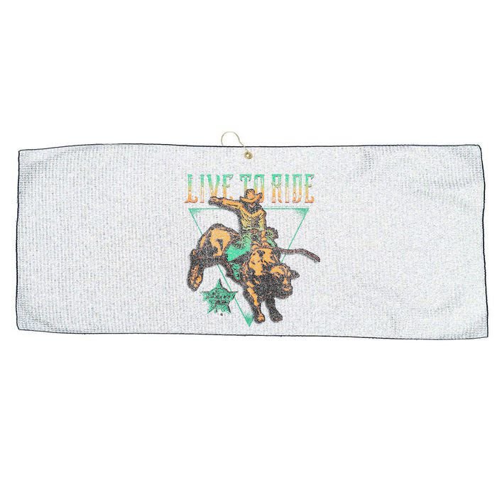 Pbr Professional Bull Riders Live To Ride Rodeo Pbr Logo Large Microfiber Waffle Golf Towel