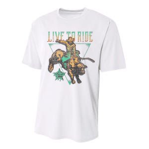 Pbr Professional Bull Riders Live To Ride Rodeo Pbr Logo Performance Sprint T-Shirt