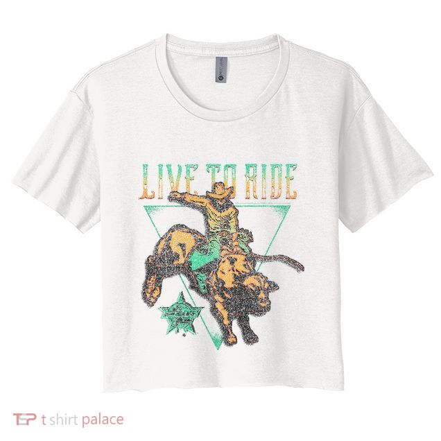 Pbr Professional Bull Riders Live To Ride Rodeo Pbr Logo Crop Top