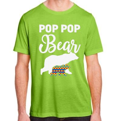 Pop Pop Bear Autism Awareness Gift For Proud Autism Granddad Adult ChromaSoft Performance T-Shirt