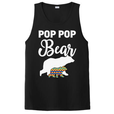 Pop Pop Bear Autism Awareness Gift For Proud Autism Granddad PosiCharge Competitor Tank