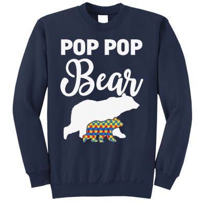 Pop Pop Bear Autism Awareness Gift For Proud Autism Granddad Sweatshirt