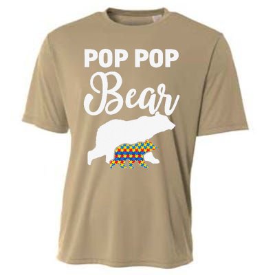 Pop Pop Bear Autism Awareness Gift For Proud Autism Granddad Cooling Performance Crew T-Shirt