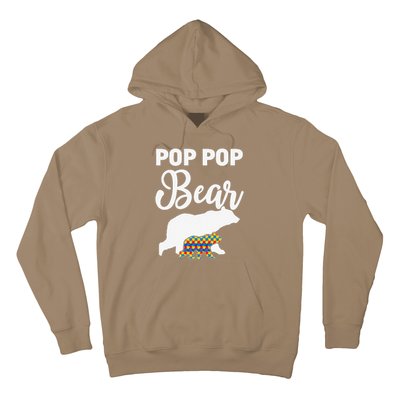 Pop Pop Bear Autism Awareness Gift For Proud Autism Granddad Hoodie