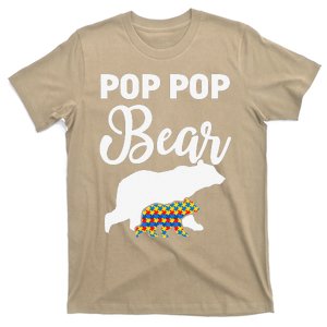 Pop Pop Bear Autism Awareness Gift For Proud Autism Granddad T-Shirt