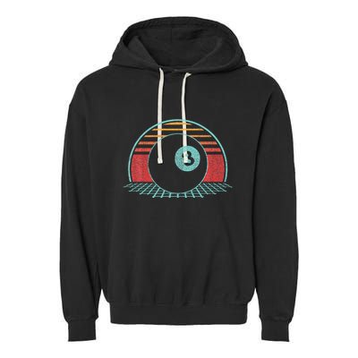 Pool Player Billiards Lover 8 Ball Retro Vintage 80s Style Garment-Dyed Fleece Hoodie