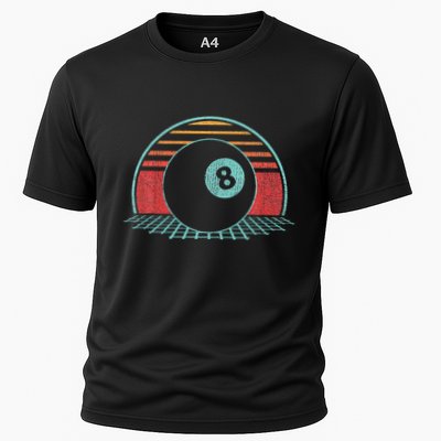 Pool Player Billiards Lover 8 Ball Retro Vintage 80s Style Performance Shirt