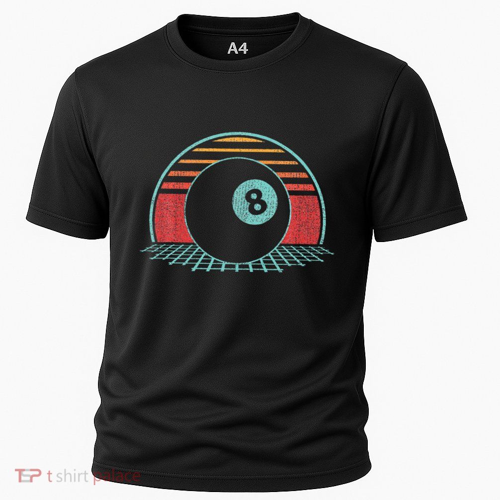 Pool Player Billiards Lover 8 Ball Retro Vintage 80s Style Performance Shirt