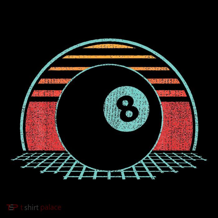 Pool Player Billiards Lover 8 Ball Retro Vintage 80s Style Performance Shirt