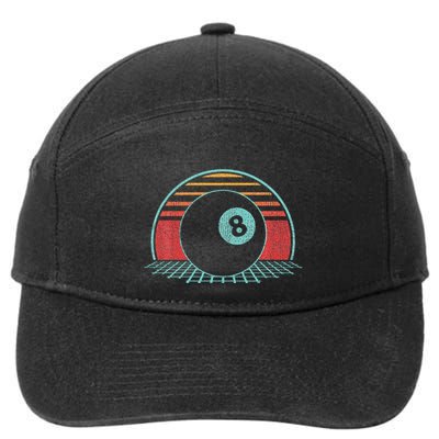 Pool Player Billiards Lover 8 Ball Retro Vintage 80s Style 7-Panel Snapback Hat