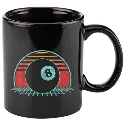 Pool Player Billiards Lover 8 Ball Retro Vintage 80s Style 11oz C Handle Ceramic Mug