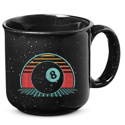 Pool Player Billiards Lover 8 Ball Retro Vintage 80s Style 15oz Campfire Ceramic Mug