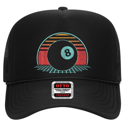 Pool Player Billiards Lover 8 Ball Retro Vintage 80s Style Trucker Hat