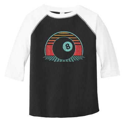 Pool Player Billiards Lover 8 Ball Retro Vintage 80s Style Toddler Fine Jersey T-Shirt