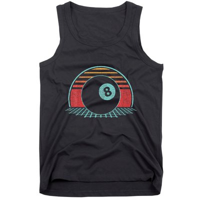 Pool Player Billiards Lover 8 Ball Retro Vintage 80s Style Tank Top