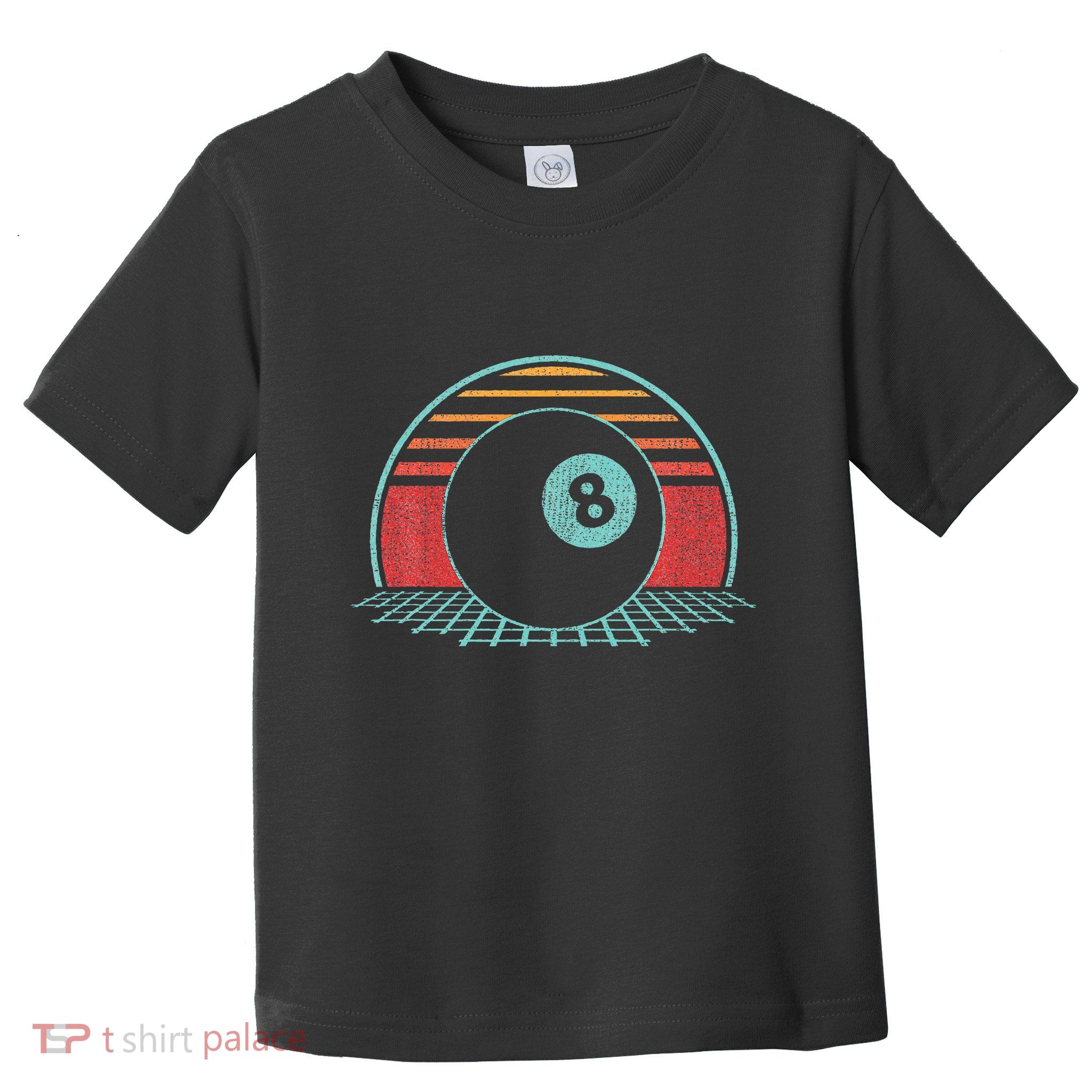 Pool Player Billiards Lover 8 Ball Retro Vintage 80s Style Toddler T-Shirt