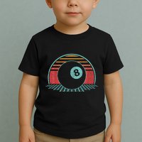 Pool Player Billiards Lover 8 Ball Retro Vintage 80s Style Toddler T-Shirt