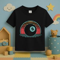Pool Player Billiards Lover 8 Ball Retro Vintage 80s Style Toddler T-Shirt