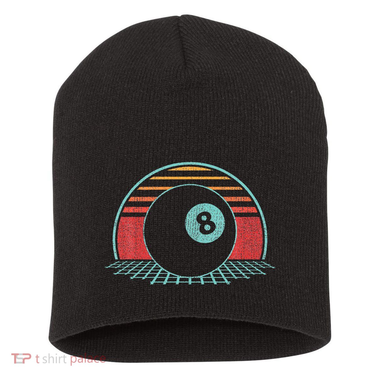 Pool Player Billiards Lover 8 Ball Retro Vintage 80s Style Short Acrylic Beanie