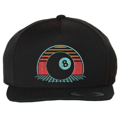 Pool Player Billiards Lover 8 Ball Retro Vintage 80s Style Wool Snapback Cap
