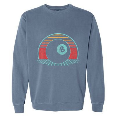 Pool Player Billiards Lover 8 Ball Retro Vintage 80s Style Garment-Dyed Sweatshirt