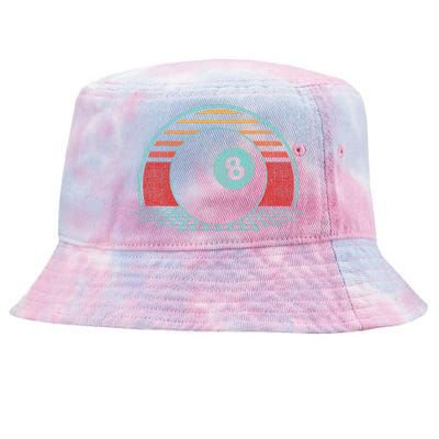 Pool Player Billiards Lover 8 Ball Retro Vintage 80s Style Tie-Dyed Bucket Hat