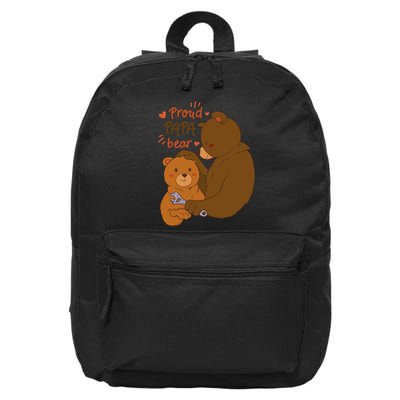 Proud Papa Bear Cute Gift 16 in Basic Backpack