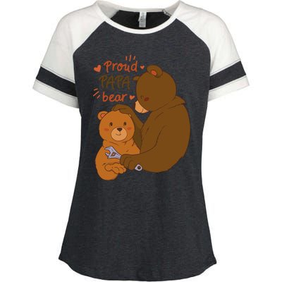 Proud Papa Bear Cute Gift Enza Ladies Jersey Colorblock Tee