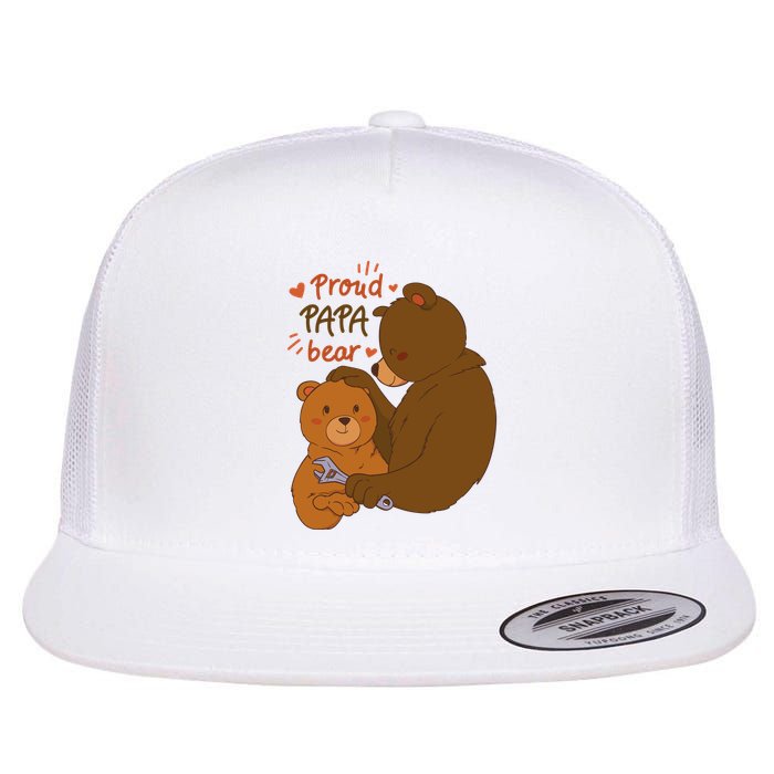 Proud Papa Bear Cute Gift Flatbill Hat