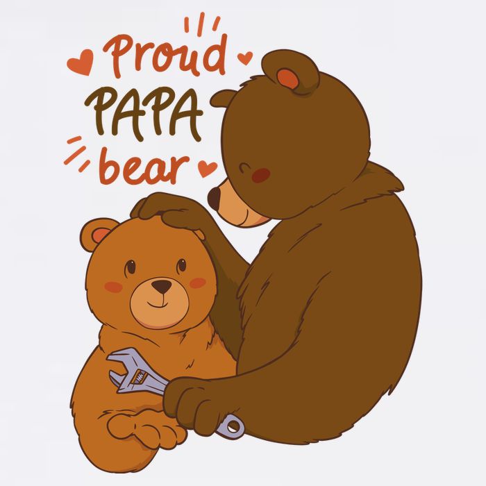 Proud Papa Bear Cute Gift Flatbill Hat