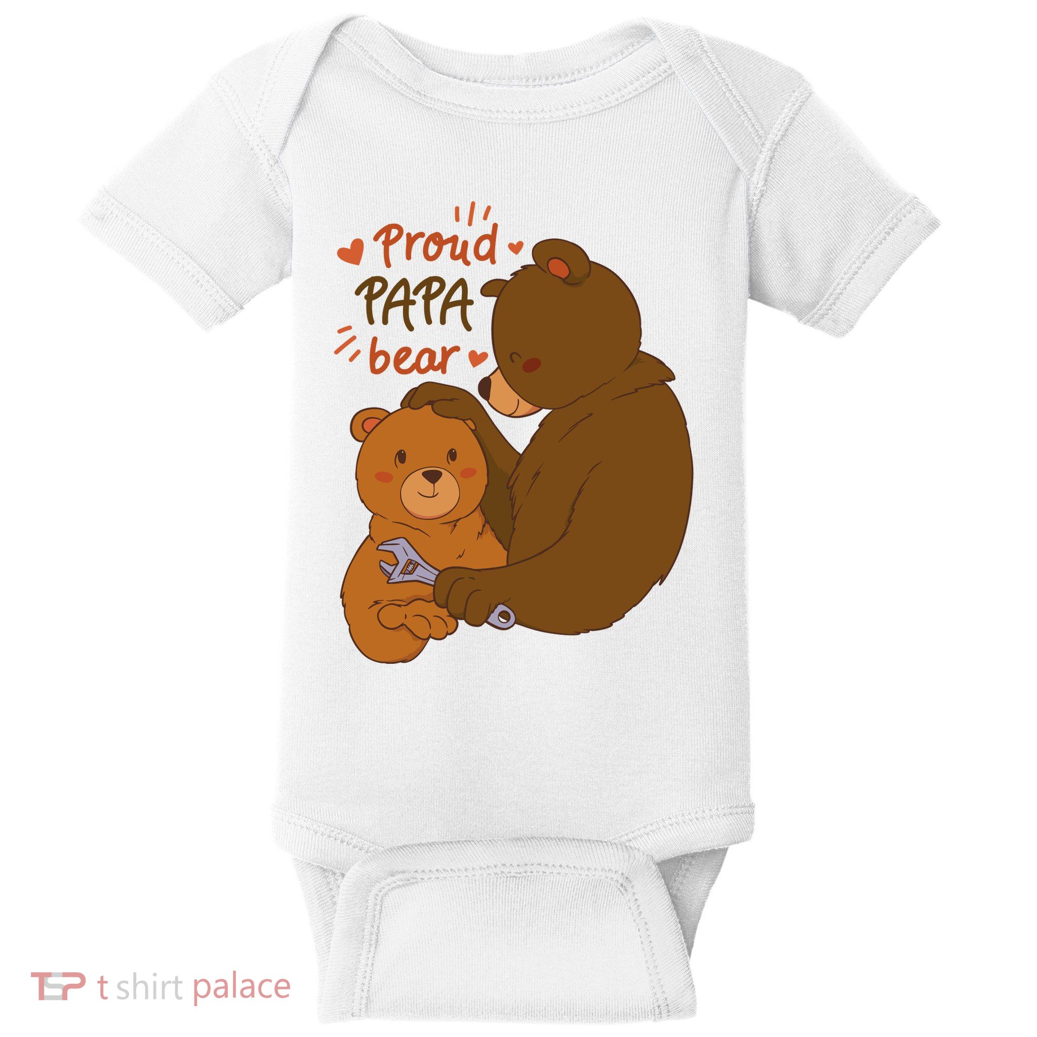 Proud Papa Bear Cute Gift Baby Bodysuit