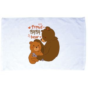 Proud Papa Bear Cute Gift Microfiber Hand Towel