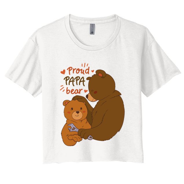 Proud Papa Bear Cute Gift Crop Top
