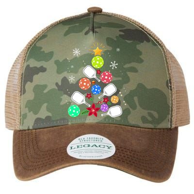 Pickleball Pickle Ball Christmas Tree Legacy Tie Dye Trucker Hat