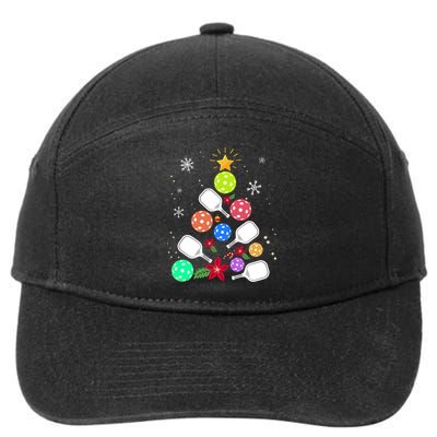 Pickleball Pickle Ball Christmas Tree 7-Panel Snapback Hat