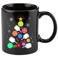 Pickleball Pickle Ball Christmas Tree 11oz C Handle Ceramic Mug