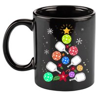 Pickleball Pickle Ball Christmas Tree 11oz C Handle Ceramic Mug