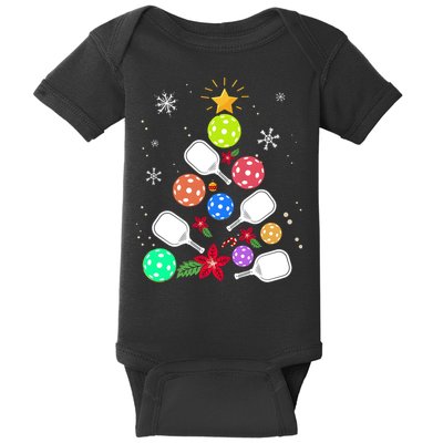 Pickleball Pickle Ball Christmas Tree Baby Bodysuit