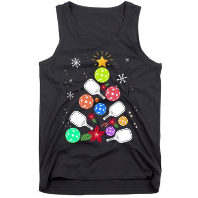Pickleball Pickle Ball Christmas Tree Tank Top