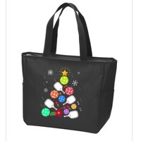 Pickleball Pickle Ball Christmas Tree Zip Tote Bag