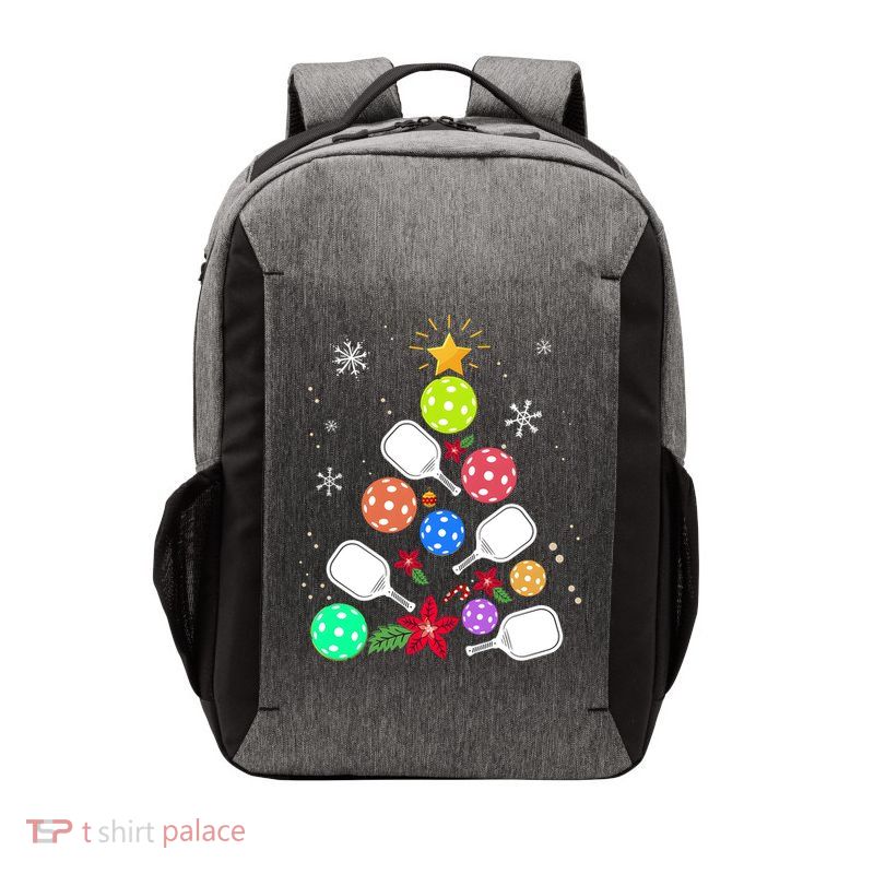 Pickleball Pickle Ball Christmas Tree Vector Backpack