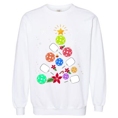 Pickleball Pickle Ball Christmas Tree Garment-Dyed Sweatshirt