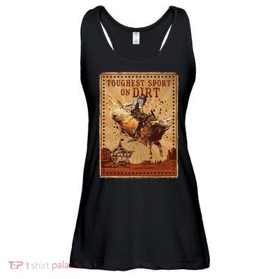 Pbr Professional Bull Riders Toughest Sport On Dirt Stamp Ladies Essential Flowy Tank