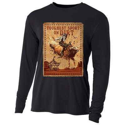 Pbr Professional Bull Riders Toughest Sport On Dirt Stamp Cooling Performance Long Sleeve Crew